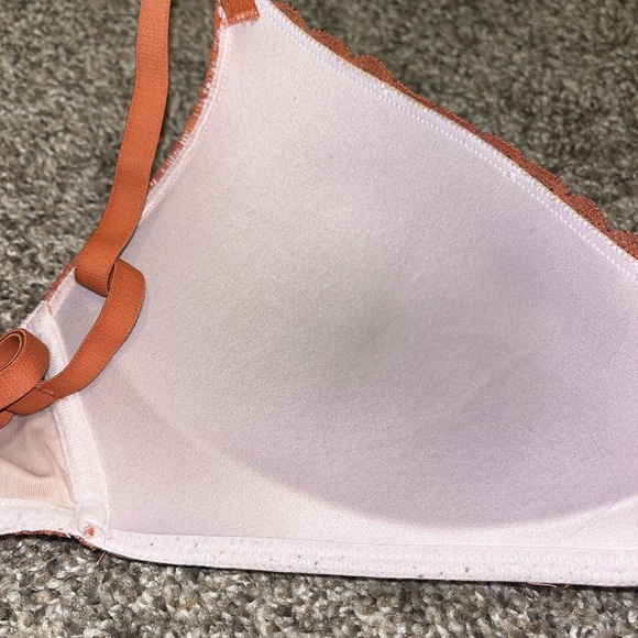 Victorias Secret Body No-wire Bra 36C Wireless Adjustable Lace orange - Picture 6 of 9